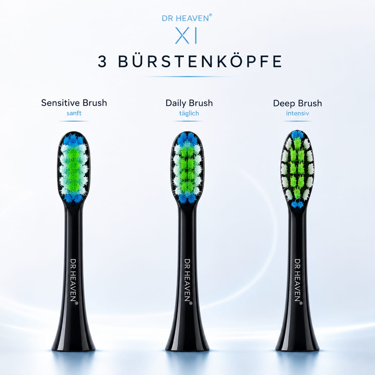 Xi Schallzahnbürste – Professional Set (Inkl. Soft, Medium & Hard Aufsatz)