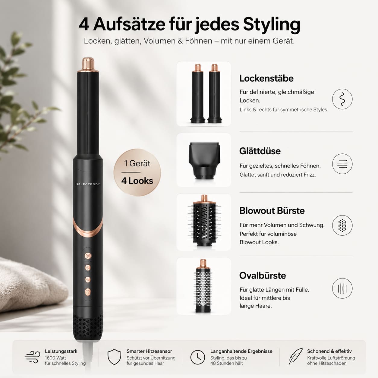 Air-X Hairstyler: Föhnen, Glätten & Locken in einem Gerät