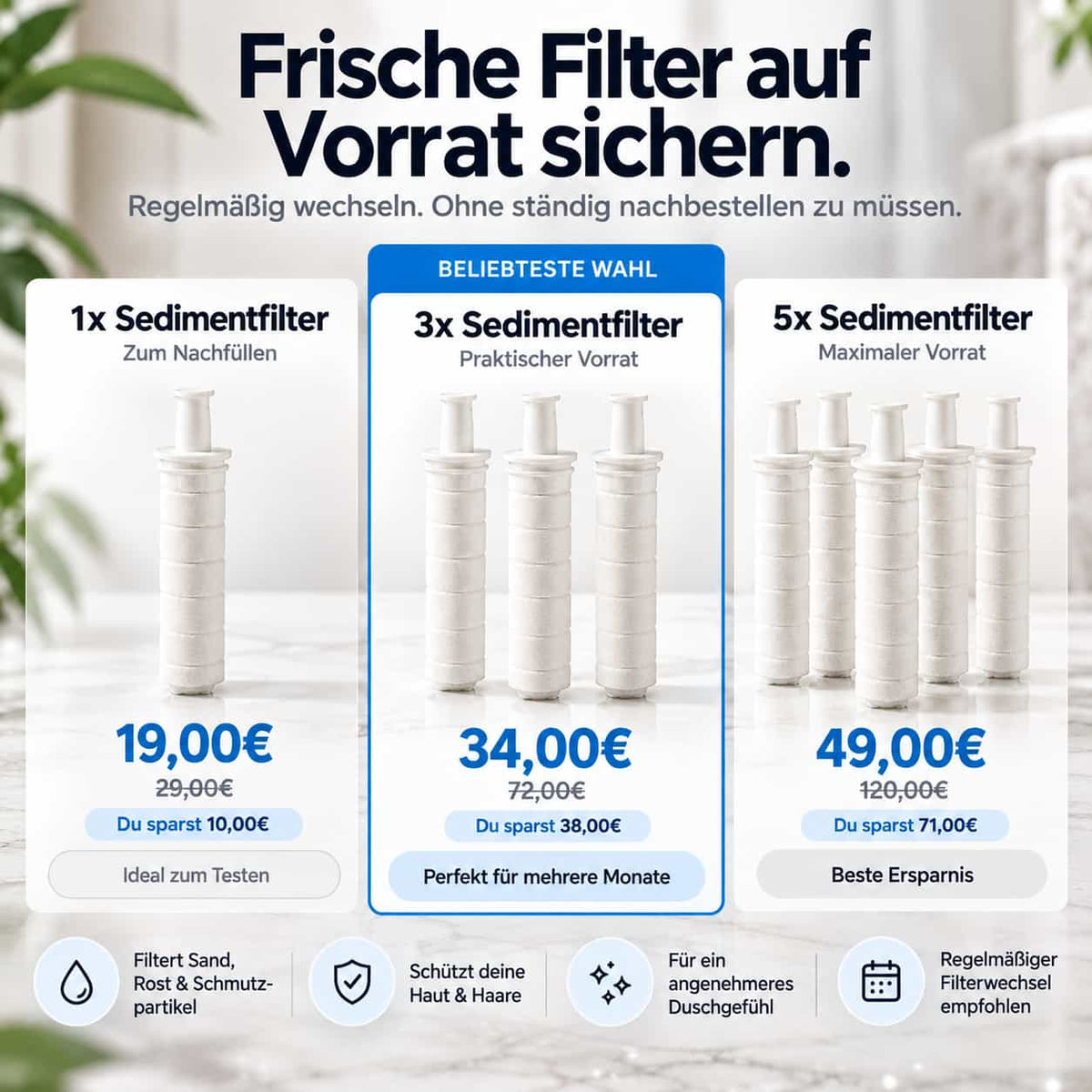Sedimentfilter - Gegen Rost, Schmutz und Kalk