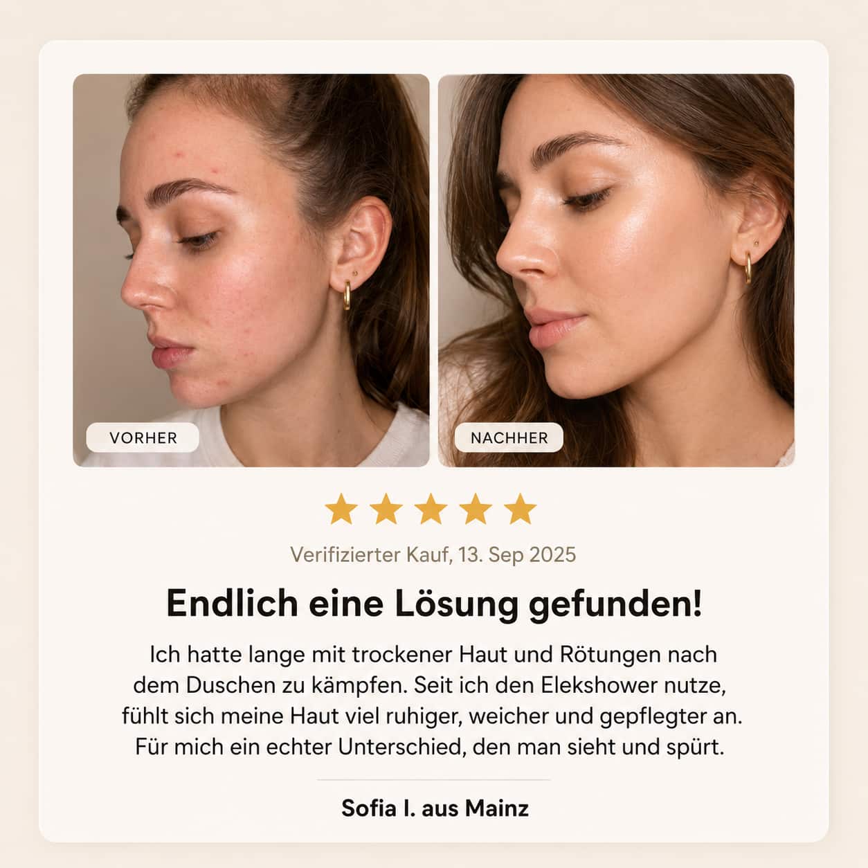Elekshower Vitamin-C Duschfilter filtert Chlor & Kalk für weiches Duschwasser