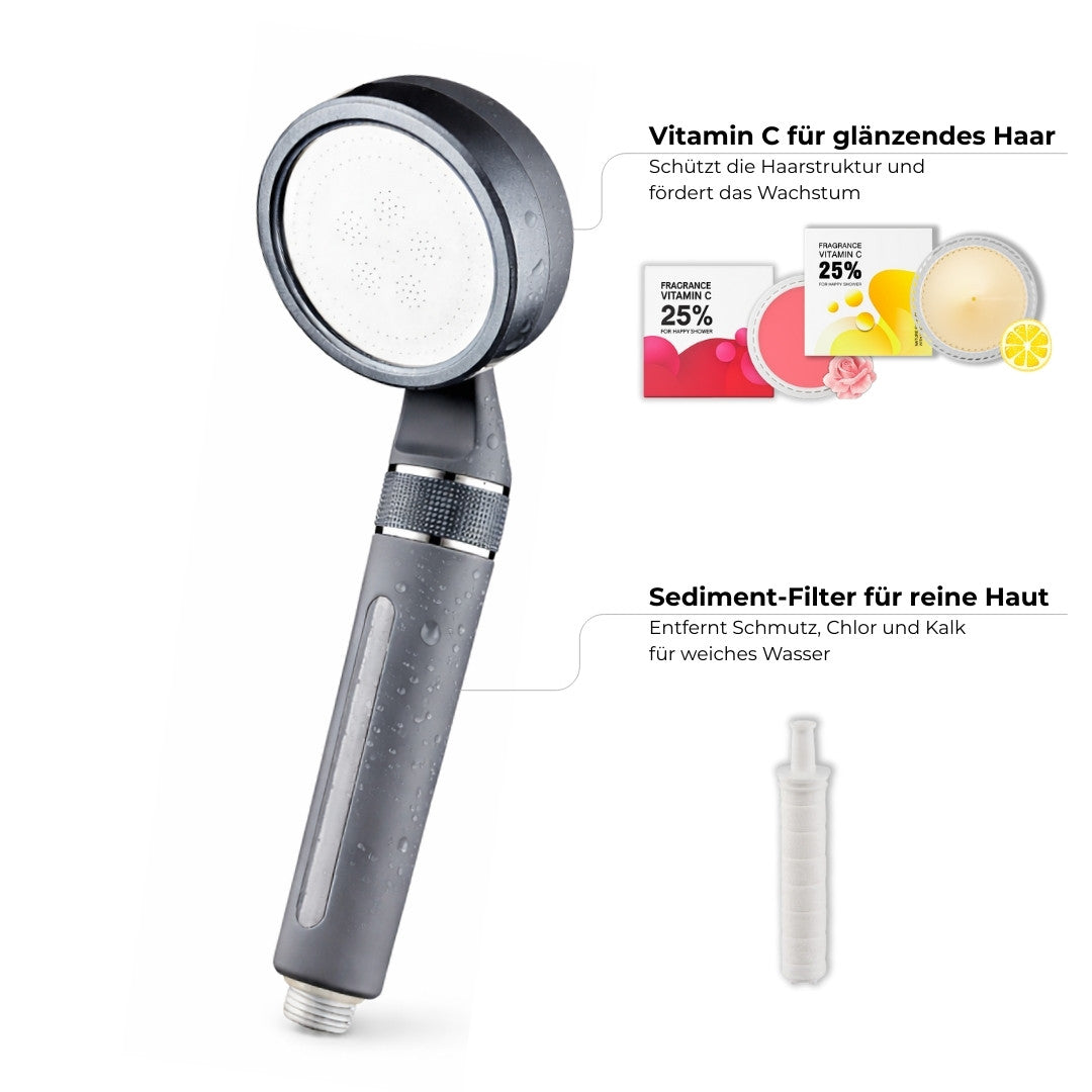 Elekshower Vitamin-C Duschkopf filtert Chlor & Kalk für weiches Duschwasser