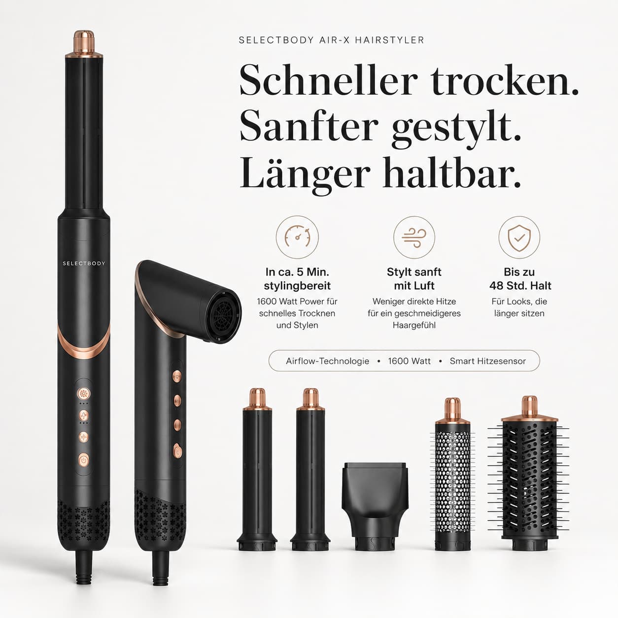 Air-X Hairstyler: Föhnen, Glätten & Locken in einem Gerät